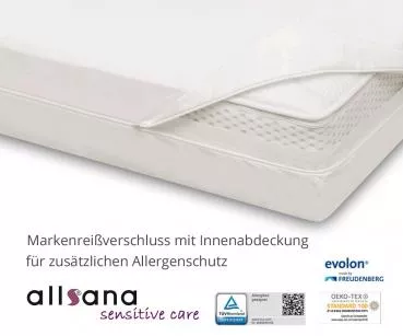 Detailansicht Matratzen Encasing Reissverschluss mit Qualitätssiegel