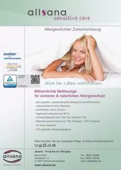 Allsana sensitive care Matratzen-Topper-Bezug 140x200x8cm