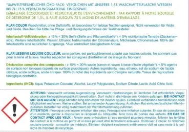 Klar Color Waschmittel sensitive flüssig 1,5 l