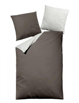 allsaneo Bettwäsche Satin de Luxe natur/ taupe