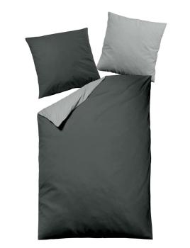 allsaneo Bettwäsche Satin de Luxe silber/anthrazit