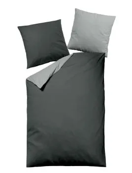allsaneo Bettwäsche Satin de Luxe silber/anthrazit