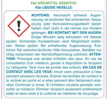 KLAR Spülmittel sensitive ohne Duft 500 ml