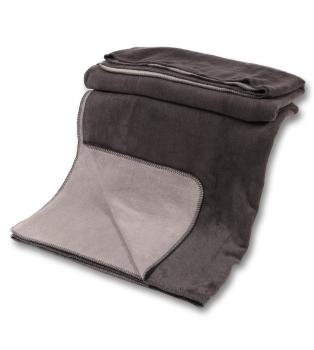 Kuscheldecke mit Baumwolle doubleface anthrazit-grau 150x200