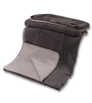 Kuscheldecke mit Baumwolle doubleface anthrazit-grau 150x200