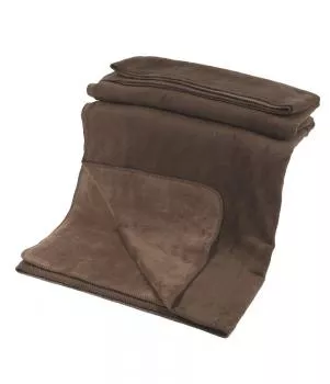 Kuscheldecke mit Baumwolle espresso- hellbraun 150x200 cm