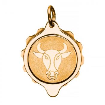 SOS Talisman Anhänger vergoldet, Sternzeichen Stier