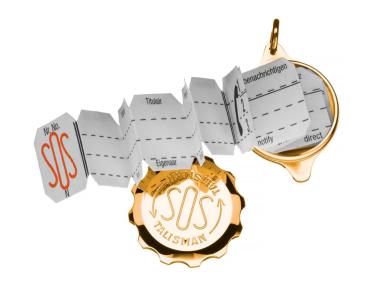 SOS Talisman Anhänger vergoldet, Sternzeichen Wassermann
