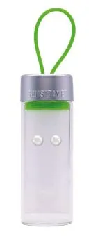 Antiallergische Ohrstecker mit Perle, silberfarbener Stecker in Glas- Tube- Verpackung