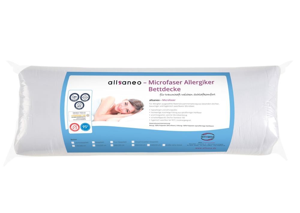 allsaneo Microfaser Ganzjahres- Steppbett- die ideale Bettdecke für  Allergiker