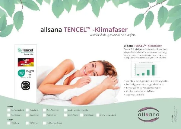 allsana TENCEL™ Klimafaser Leichtsteppbett 155x220 cm