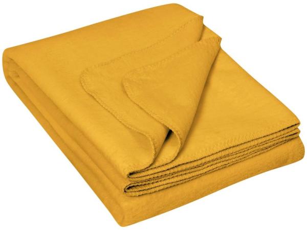 Bio Baumwoll Kuscheldecke, honig- gelb