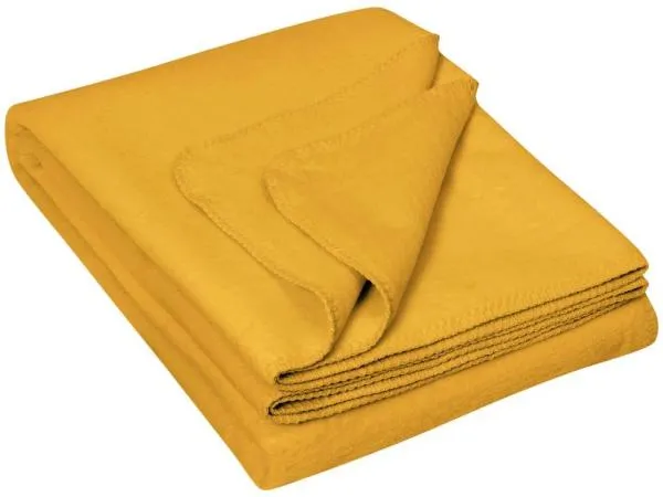 Bio Baumwoll Kuscheldecke, honig- gelb