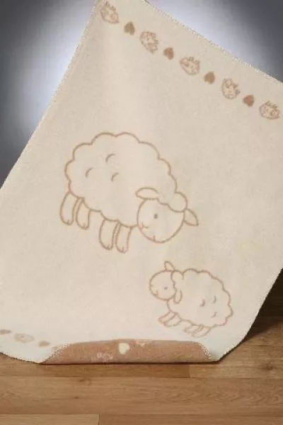 Bio Baby Kuscheldecke Schäfchen, zimt-natur