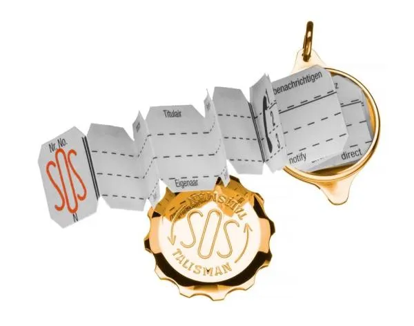 SOS Talisman Anhänger vergoldet, Sternzeichen Krebs SOS Talisman Anhänger vergoldet, Sternzeichen Krebs