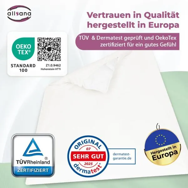 Detailansicht Decken Encasing Reissverschluss mit Qualitätssiegel Detailansicht Decken Encasing Reissverschluss mit Qualitätssiegel