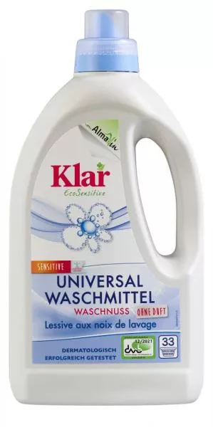 KLAR Universal Flüssigwaschmittel mit Waschnuss 1,5 l KLAR Universal Flüssigwaschmittel mit Waschnuss 1,5 l