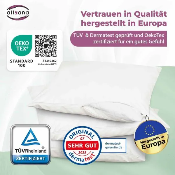Qualitätssiegel und Tests allsana sensitive care Encasings