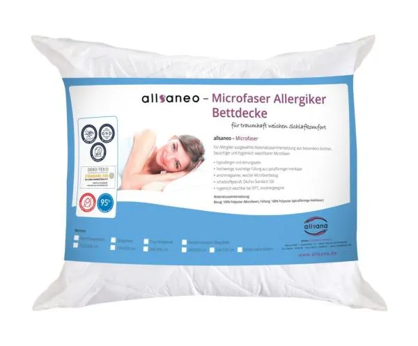 allsaneo® Microfaser Kopfkissen kochfest 40x80 cm