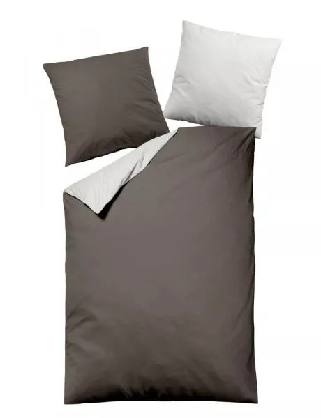 allsaneo Bettwäsche Satin de Luxe natur/ taupe
