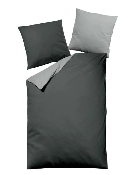 allsaneo Bettwäsche Satin de Luxe silber/anthrazit