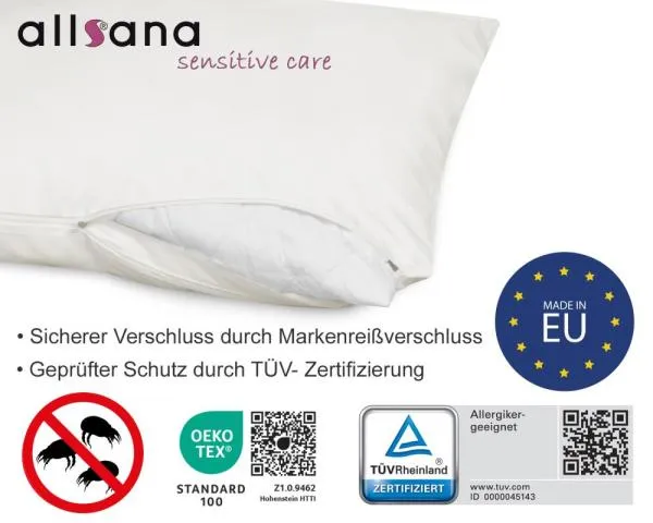Detailansicht Kissenbezug Reissverschluss mit Qualitätssiegel Detailansicht Kissenbezug Reissverschluss mit Qualitätssiegel