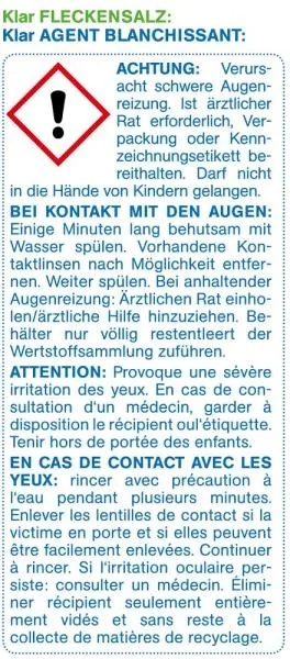 KLAR Fleckensalz 400 g KLAR Fleckensalz 400 g