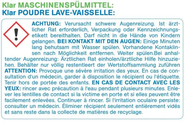 Klar Spülmaschinen- Tabs 25 Stück Klar Spülmaschinen- Tabs 25 Stück