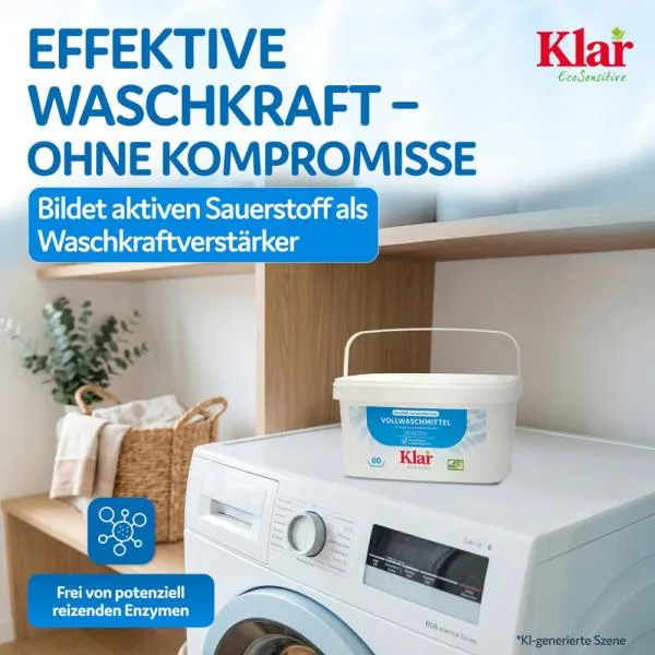 Klar Vollwaschmittel ohne Duft 4,4 kg