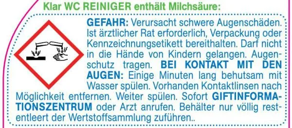Klar WC Reiniger duftneutral 750 ml