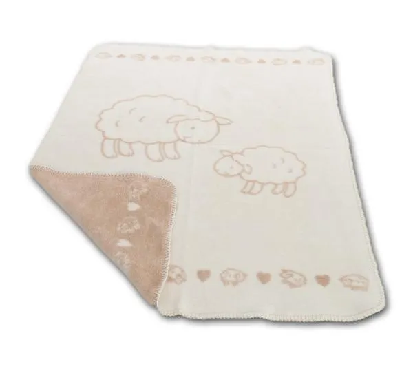 Bio Baby Kuscheldecke Schäfchen, zimt-natur