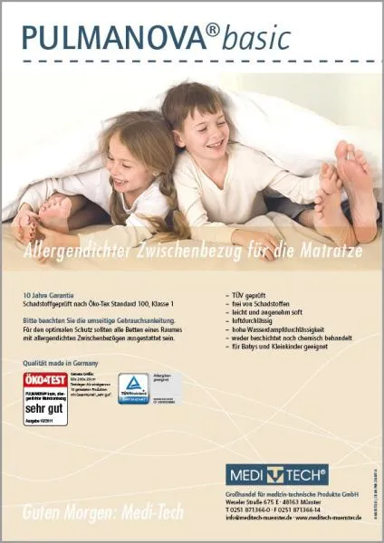 Pulmanova basic Matratzenbezug | Allergiker Encasing | milbendicht & atmungsaktiv