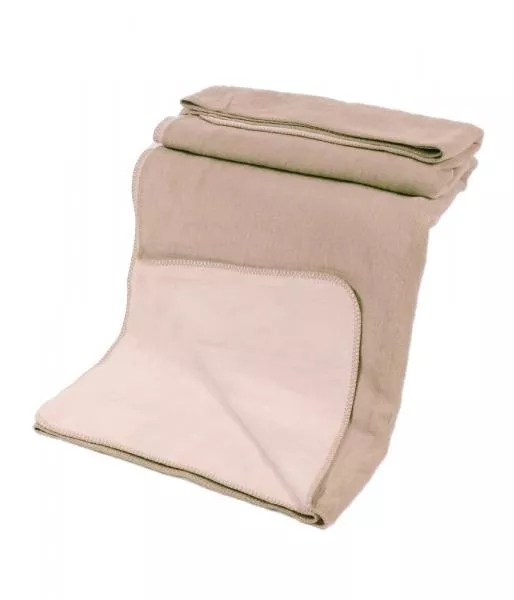 Kuscheldecke mit Baumwolle doubleface beige-natur 150x200