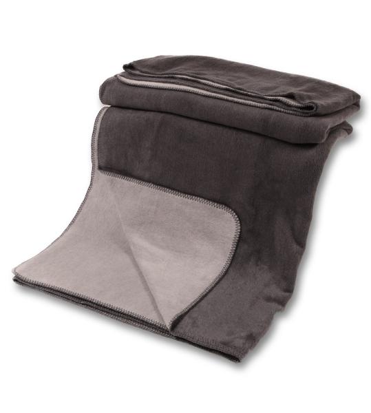 Kuscheldecke mit Baumwolle doubleface anthrazit-grau 150x200