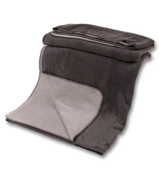 Kuscheldecke mit Baumwolle doubleface anthrazit-grau 150x200