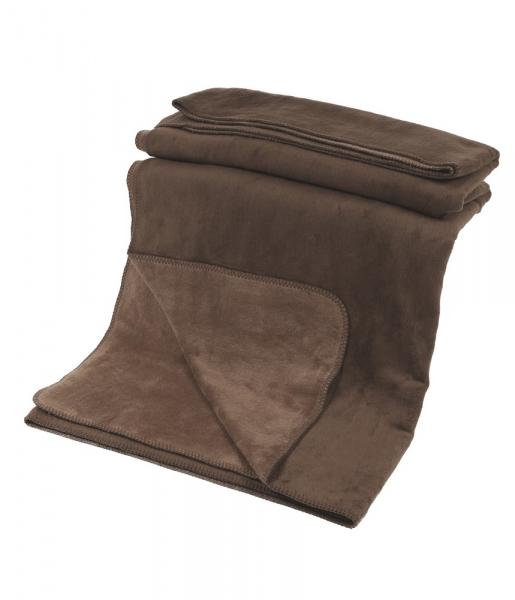 Kuscheldecke mit Baumwolle espresso- hellbraun 150x200 cm