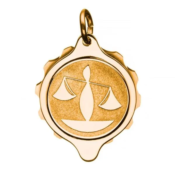 SOS Talisman Anhänger vergoldet, Sternzeichen Waage SOS Talisman Anhänger vergoldet, Sternzeichen Waage