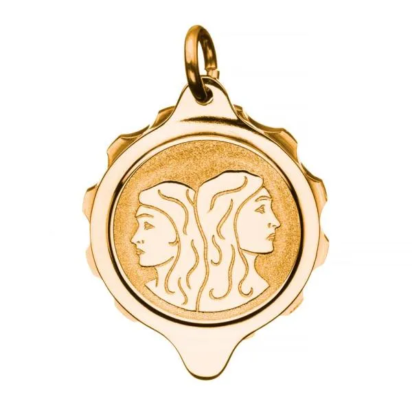 SOS Talisman Anhänger vergoldet, Sternzeichen Zwillinge SOS Talisman Anhänger vergoldet, Sternzeichen Zwillinge