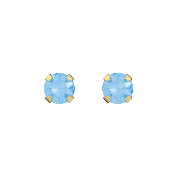 Antiallergische Kinder-Ohrstecker Aquamarin vergoldet Antiallergische Kinder-Ohrstecker Aquamarin vergoldet