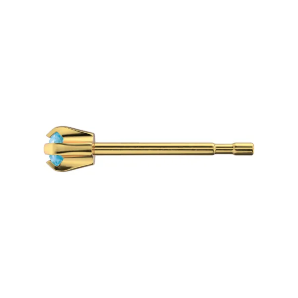 Antiallergische Kinder-Ohrstecker Aquamarin vergoldet Antiallergische Kinder-Ohrstecker Aquamarin vergoldet