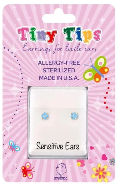 Antiallergische Kinder-Ohrstecker Aquamarin vergoldet Antiallergische Kinder-Ohrstecker Aquamarin vergoldet