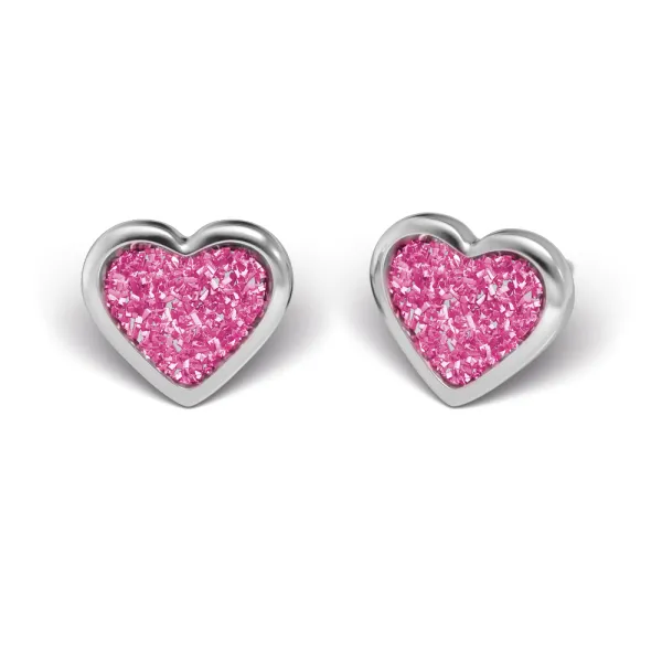 Antiallergische Kinder-Ohrstecker Glitter- Herz Pink Antiallergische Kinder-Ohrstecker Glitter- Herz Pink