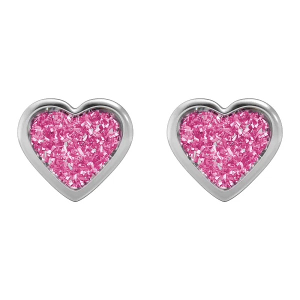 Antiallergische Kinder-Ohrstecker Glitter- Herz Pink Antiallergische Kinder-Ohrstecker Glitter- Herz Pink