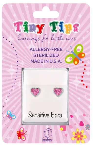 Antiallergische Kinder-Ohrstecker Glitter- Herz Pink Antiallergische Kinder-Ohrstecker Glitter- Herz Pink