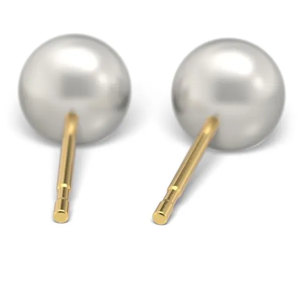 Antiallergische Perlenohrstecker vergoldet 6 mm Antiallergische Perlenohrstecker vergoldet 6 mm
